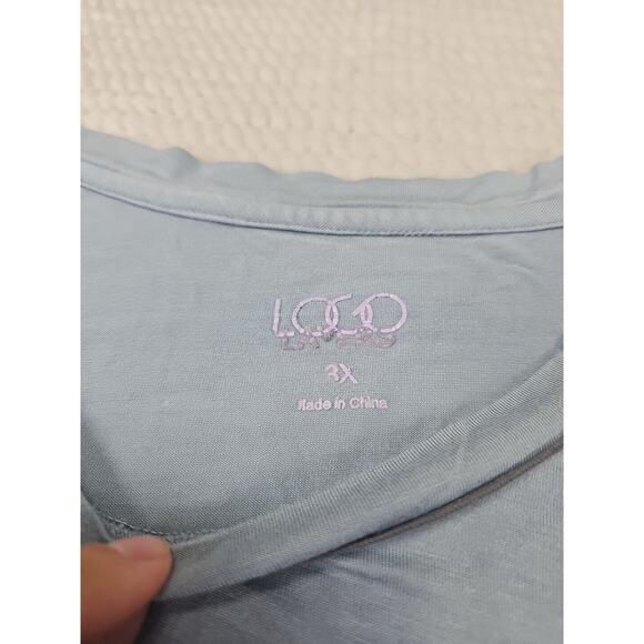 Logo Layers Shirt Womens 3X Sleeveless Tank Blue & Gray Color Block - Picture 4 of 7